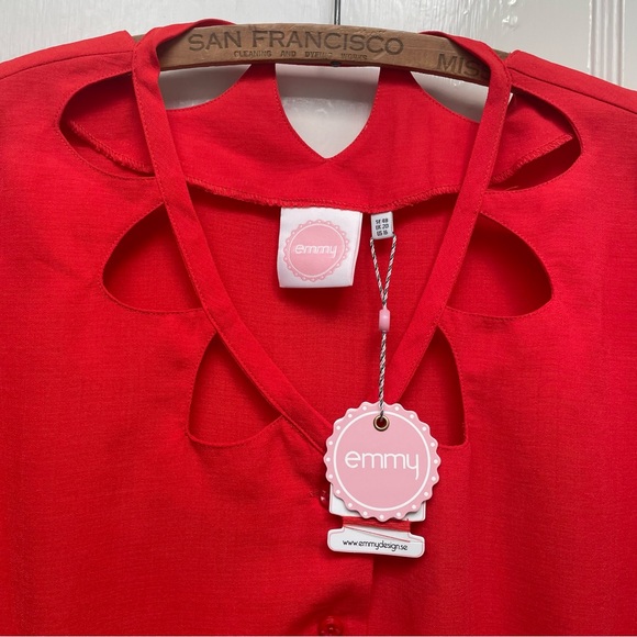 Emmy Design Sweden bright orange blouse NWT - Picture 5 of 8